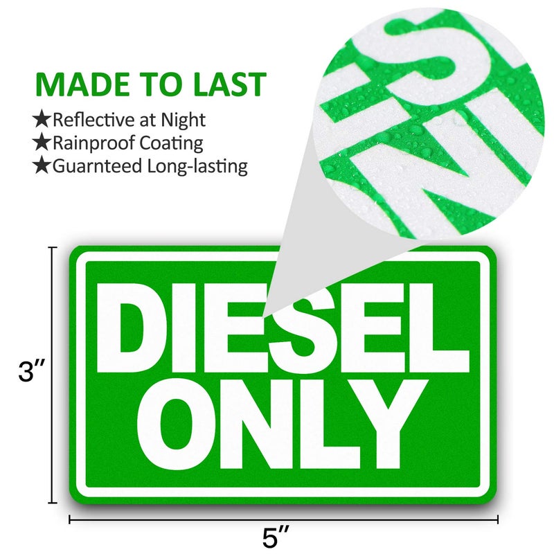 ANLEY 5" X 3" Diesel Only Decal 3Pcs - Reflective Diesel Only Sign on Fuel Tank Signage to Prevent User Error - Adhesive Fuel Stickers for Trucks, Tractors, Machinery - 3 Pack Set - Image 4